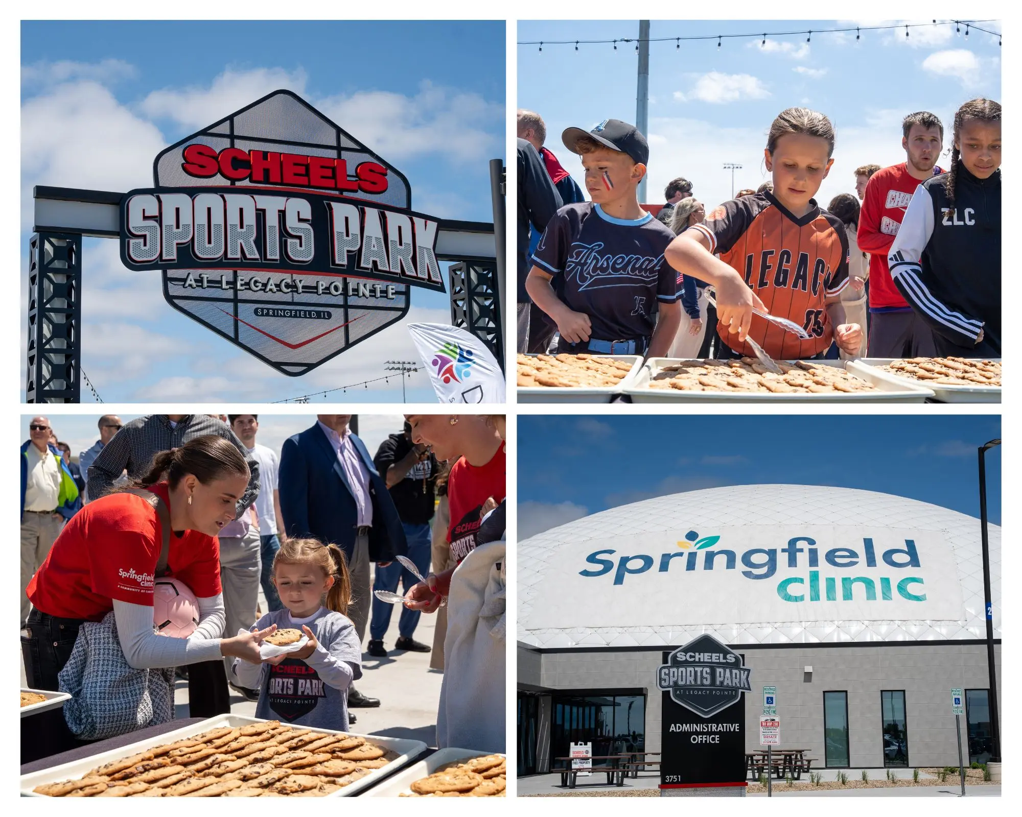 Photo collage of sports at Scheels Sports Park